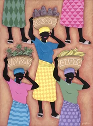 2002年マーケットデー（キャンバスにアクリル）